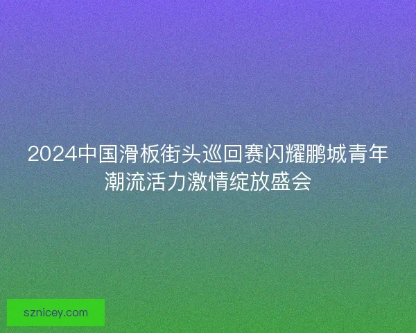 2024中国滑板街头巡回赛闪耀鹏城青年潮流活力激情绽放盛会 2024中国滑板街头巡回赛闪耀鹏城青年潮流活力激情绽放盛会