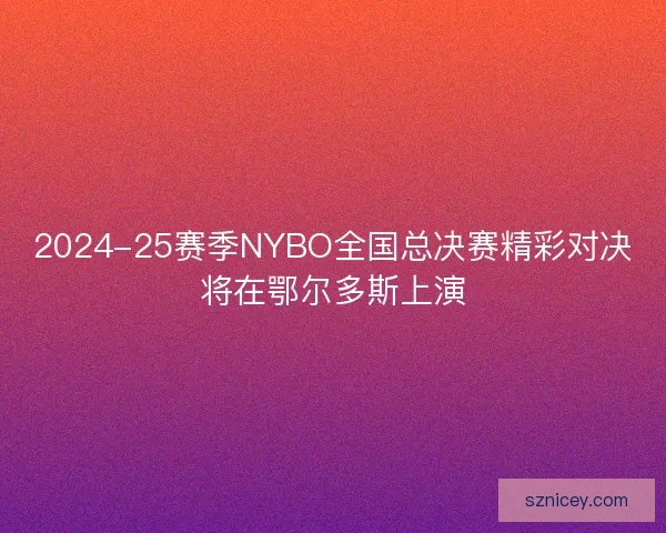 2024-25赛季NYBO全国总决赛精彩对决将在鄂尔多斯上演