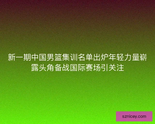 新一期中国男篮集训名单出炉年轻力量崭露头角备战国际赛场引关注